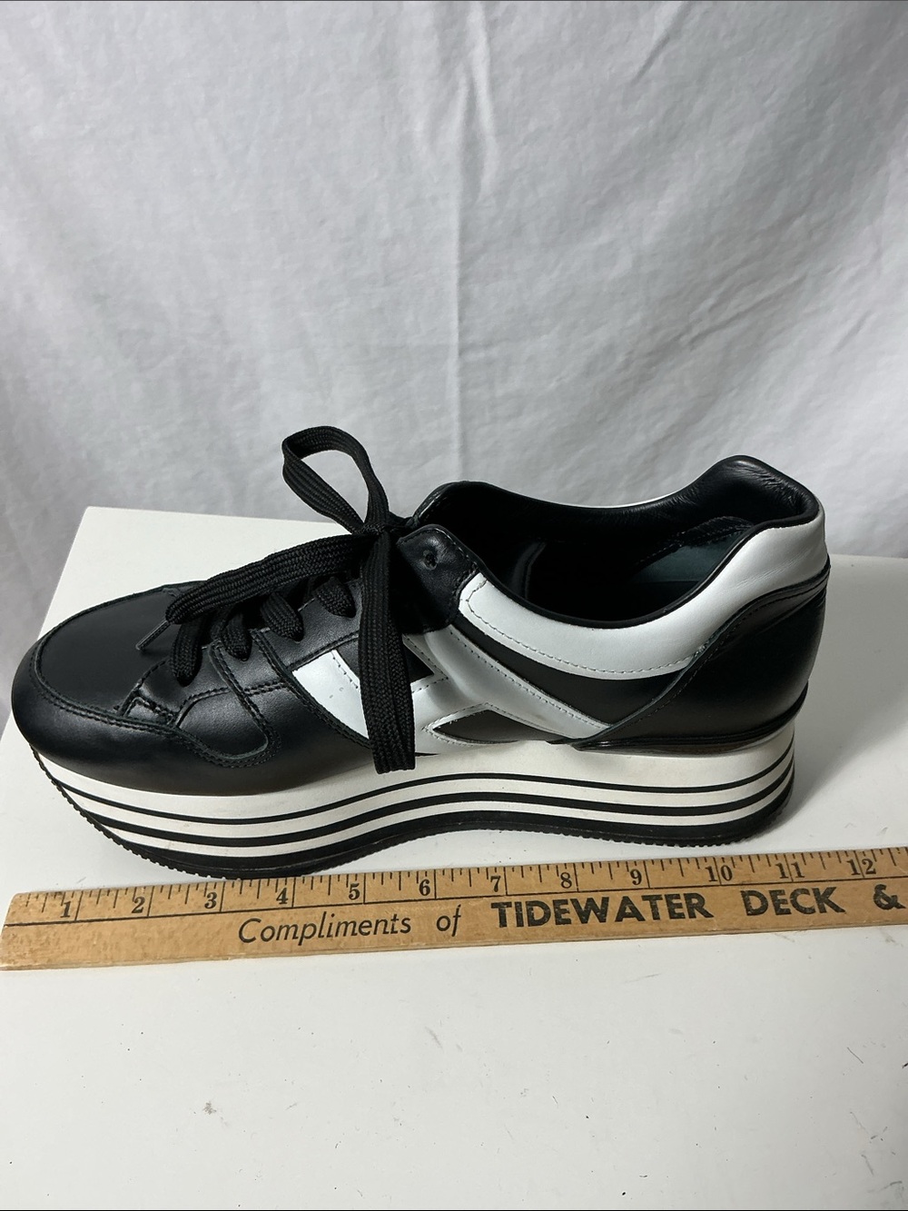 Hogan Black and White Platform Sneakers - Picture 12 of 12